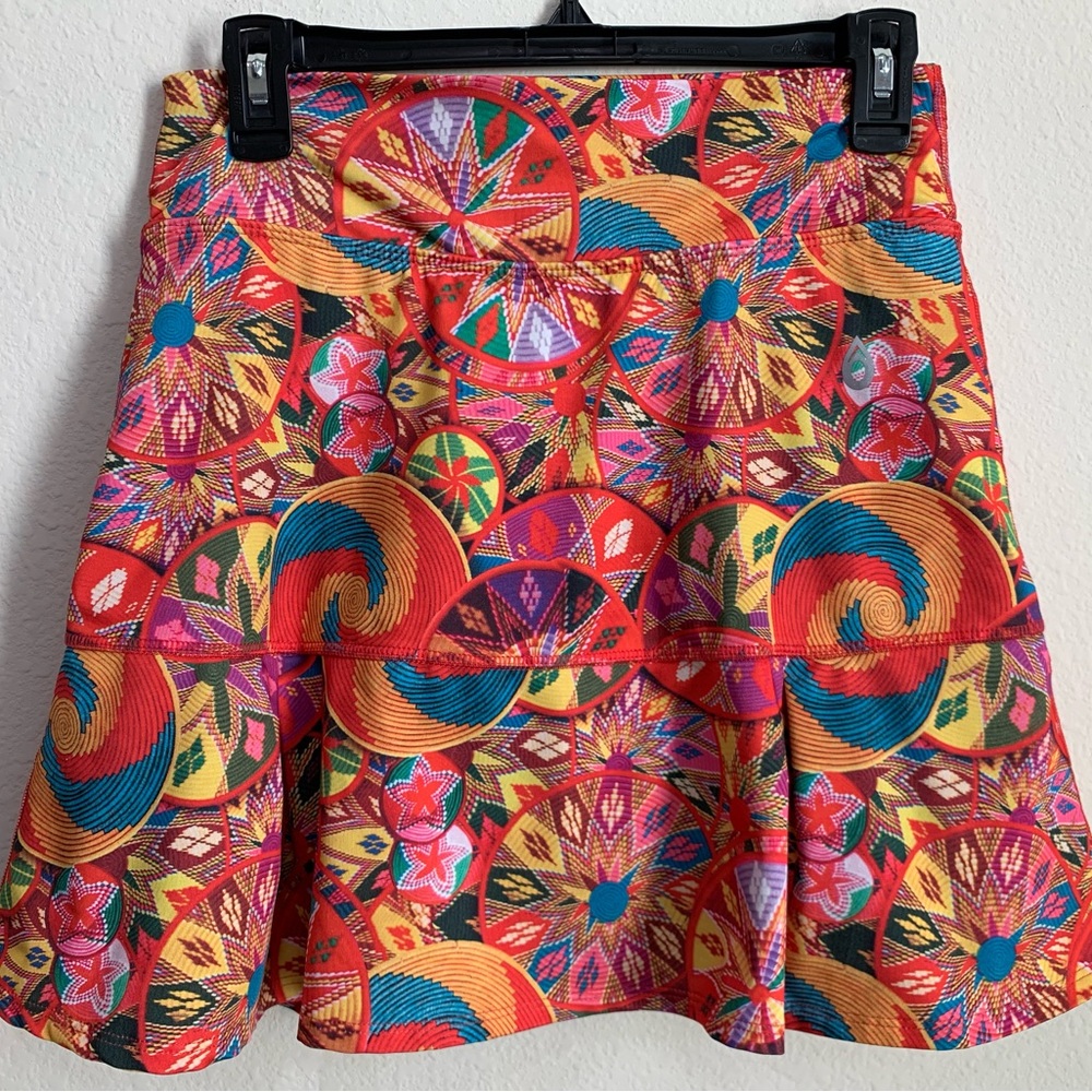 Vibrant Multicolor Printed A-Line Skirt